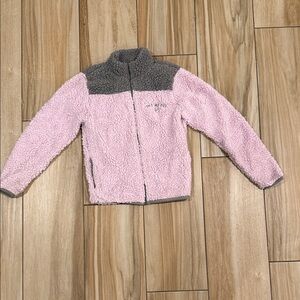 Cozy Pink and Gray Kids Fleece Jacket